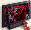 An ant watches a Borg Ant on a big screen TV.